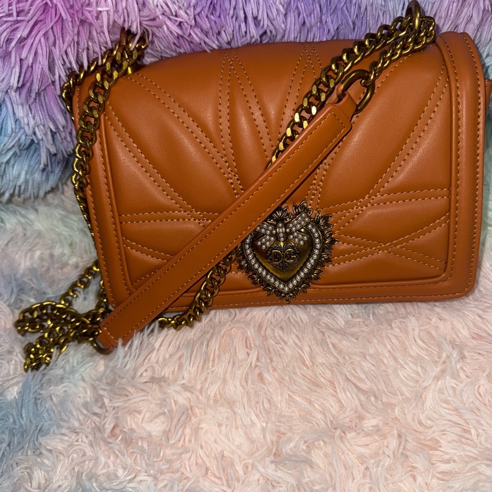 fashion bag orange leather